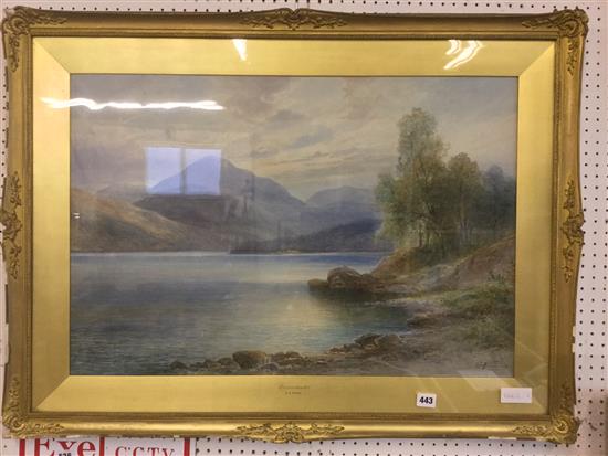 Edith A Stock (1880-1929), watercolour, Derwentwater, signed